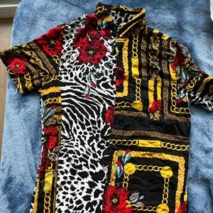 Boroque Print Button Down Shirt